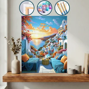 Oturma Odasından Okyanus Manzarası — Sayılarla Boyama Seti