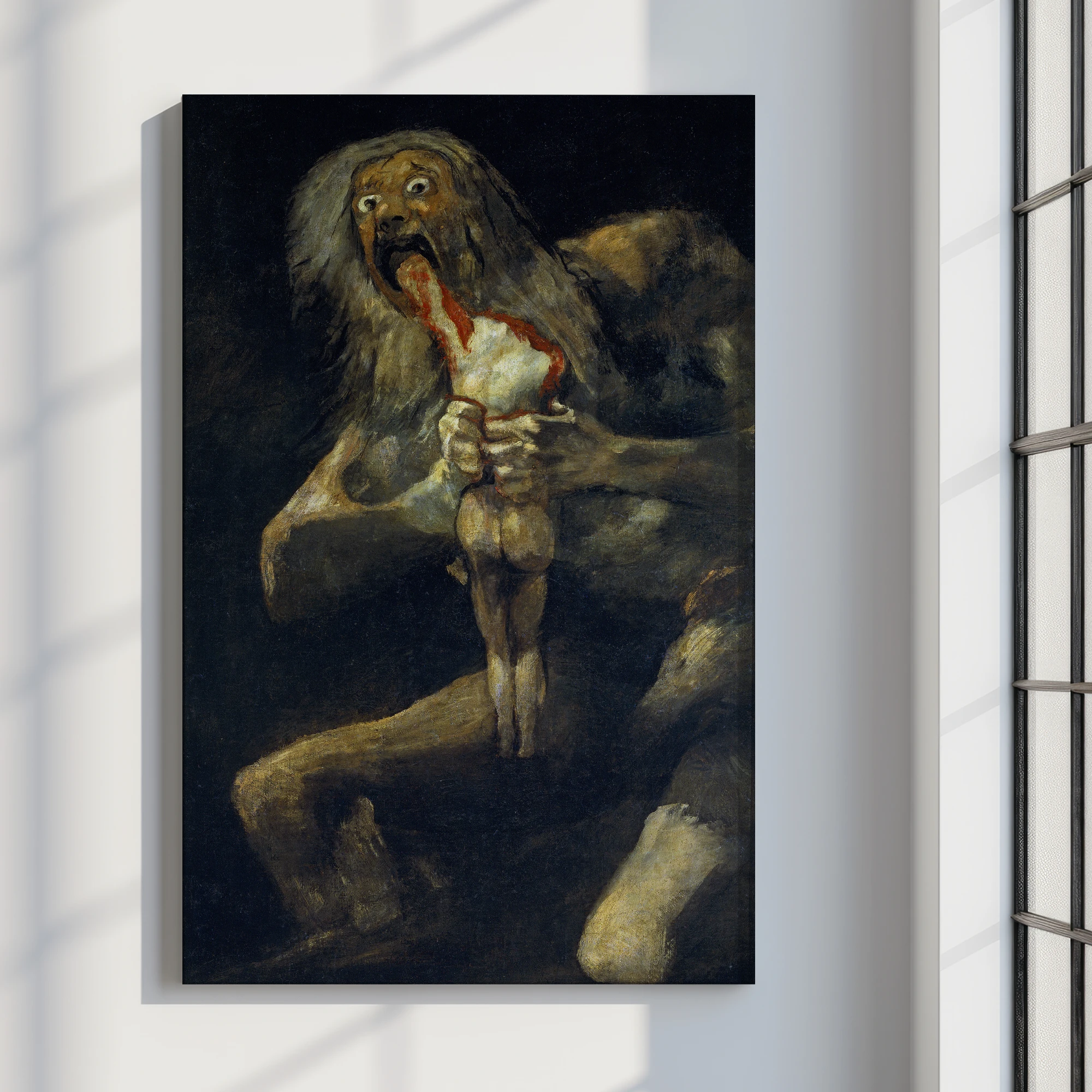 Oğlunu Yiyen Satürn, Francisco Goya — Kanvas Tablo - Görsel 3