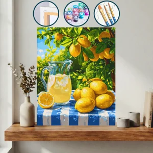 Limonlar Ve Bir Masada Limonata Sürahisi — Sayılarla Boyama Seti