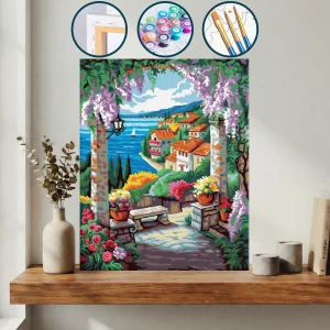 Su Kenarındaki Köyden Bir Görünüm — Sayılarla Boyama Seti