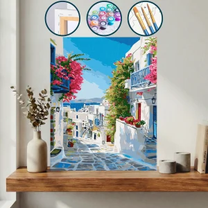 Üzerinde Çiçekli Sokak — Sayılarla Boyama Seti