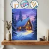 Karda Noel Işıkları Olan Kabin — Sayılarla Boyama Seti
