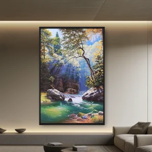 Bir Ormandan Geçen Bir Dere — Kanvas Tablo