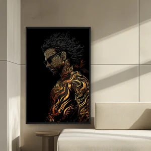 Vücudunda Ve Güneş Gözlüklerinde Dövme Olan Bir Adam — Kanvas Tablo