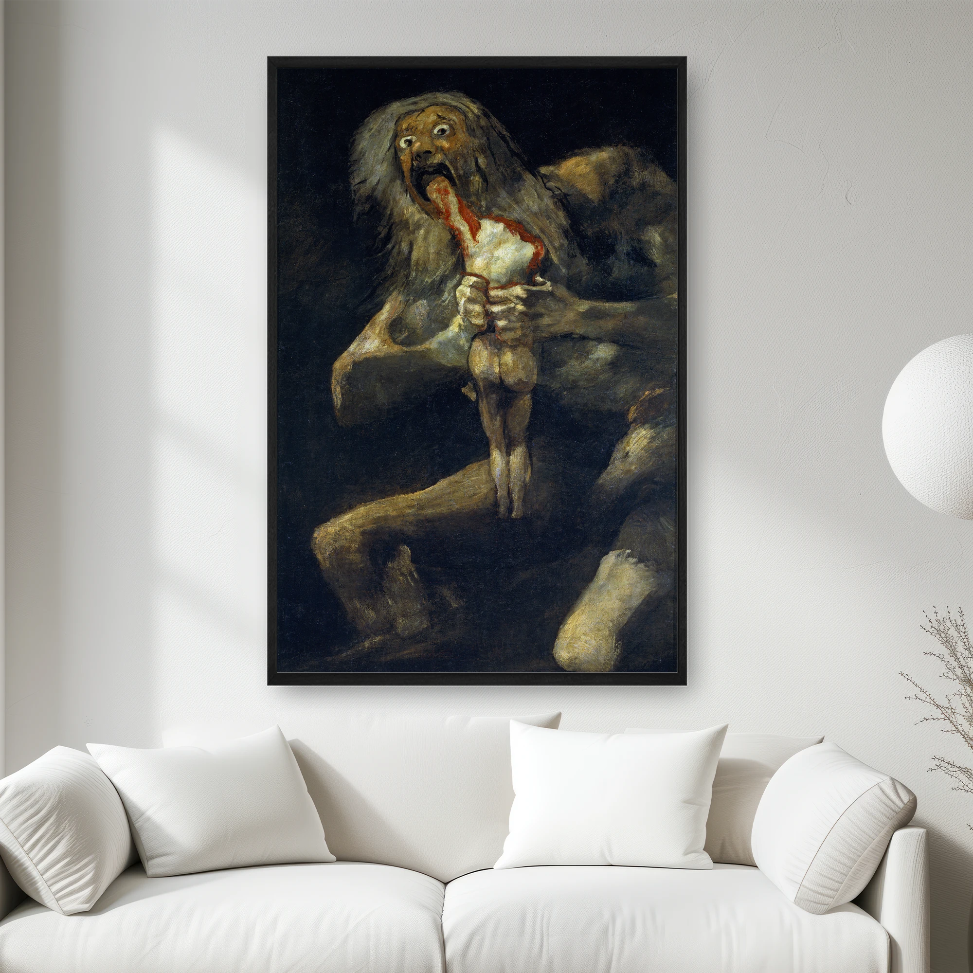 Oğlunu Yiyen Satürn, Francisco Goya — Kanvas Tablo - Görsel 4