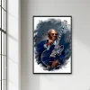 Elinde Bir Gitar Tutan Bir Takım Elbiseli Bir Adam — Kanvas Tablo