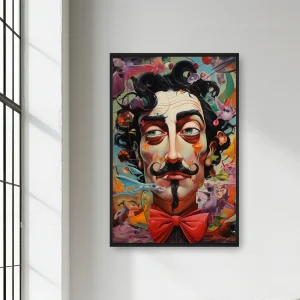 Bıyık Ve Papyonu Olan Bir Adam — Kanvas Tablo