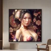 Kimono Elbisesinde Bir Kadın — Kanvas Tablo