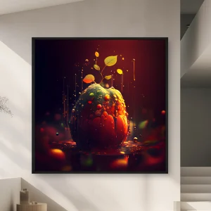 Üzerinde Bir Serpiştirme Boyası Olan Bir Elman — Kanvas Tablo