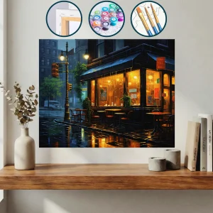 Yağmurlu Bir Günde Bir Restoran — Sayılarla Boyama Seti