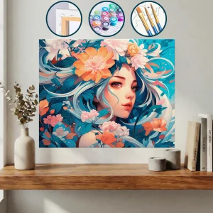 Saçında Çiçekler Olan Bir Kadın — Sayılarla Boyama Seti