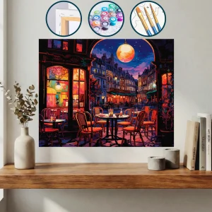 Gökyüzünde Dolunay Olan Bir Restoran — Sayılarla Boyama Seti