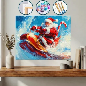 Okyanusta Kızağa Binen Noel Baba — Sayılarla Boyama Seti
