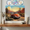 N Orange Vw Beetle Toprak Yolda İlerliyor — Sayılarla Boyama Seti