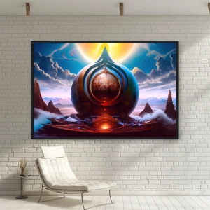 Gökyüzünün Ortasında Dev Bir Küre — Kanvas Tablo