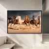 Birlikte Kumda Çalışan Beş At — Kanvas Tablo