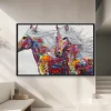 Beyaz Bir Dua Boyanmış İki At — Kanvas Tablo
