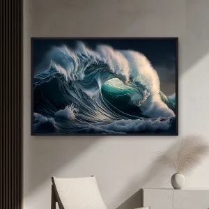 Okyanusta Kırılan Büyük Bir Dalga — Kanvas Tablo