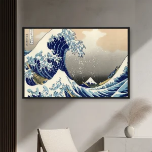Kanagawa Açıklarında Büyük Dalga, Katsushika Hokusai — Kanvas Tablo