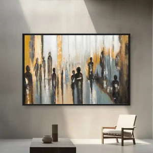 Sokakta Yürüyen Bir Grup İnsan — Kanvas Tablo