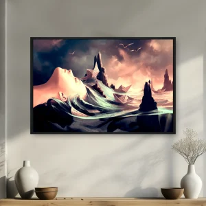 Kağıt Teknelerle Suda Yüzen Bir Kadın — Kanvas Tablo