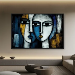Bir Dua Boyanmış İki Yüzün Bir — Kanvas Tablo
